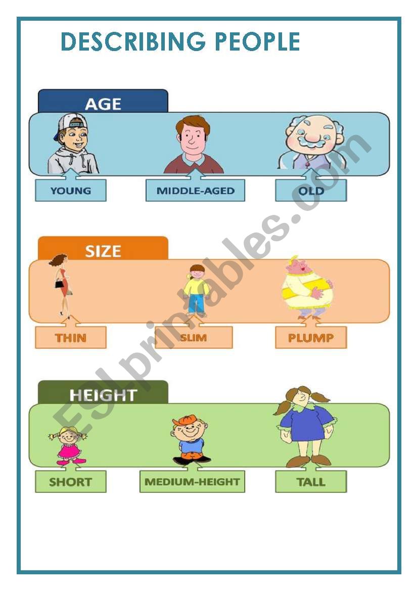 DESCRIBING PEOPLE - AGE, SIZE AND HEIGHT