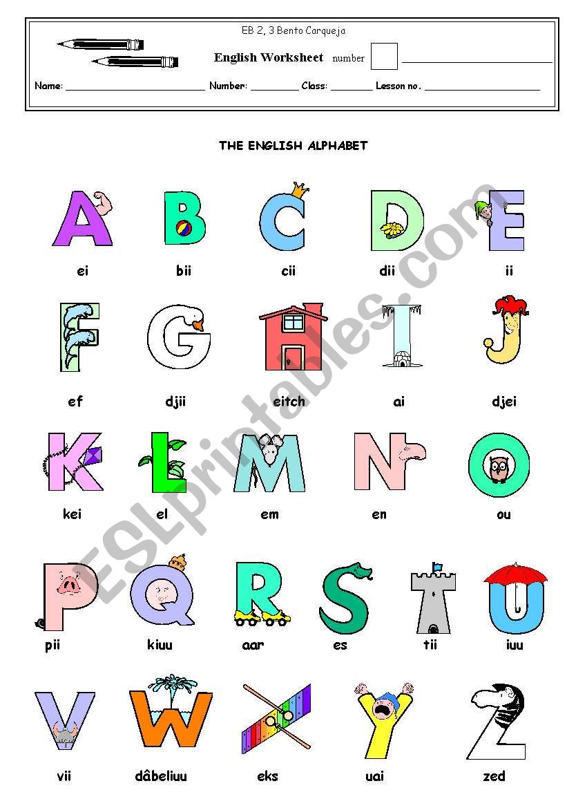 The alphabet worksheet