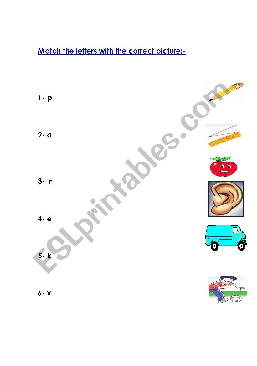 letters worksheet