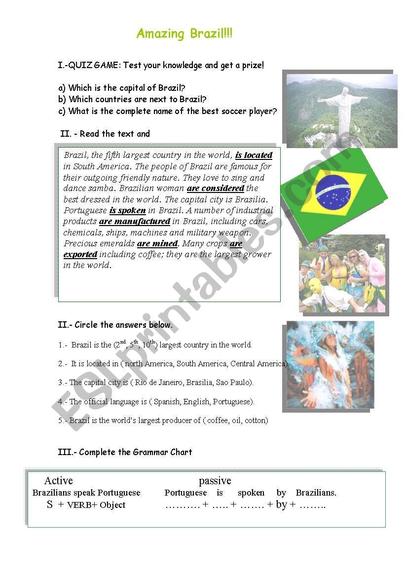 AMAZING BRAZIL! worksheet