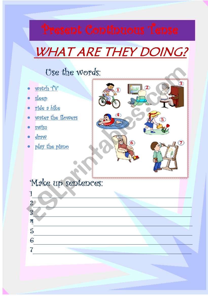 Present Continuous Tense worksheet