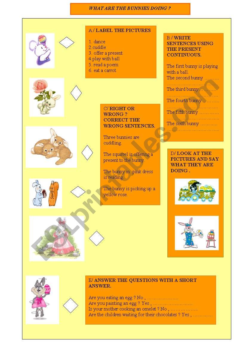 what are the bunnies doing worksheet