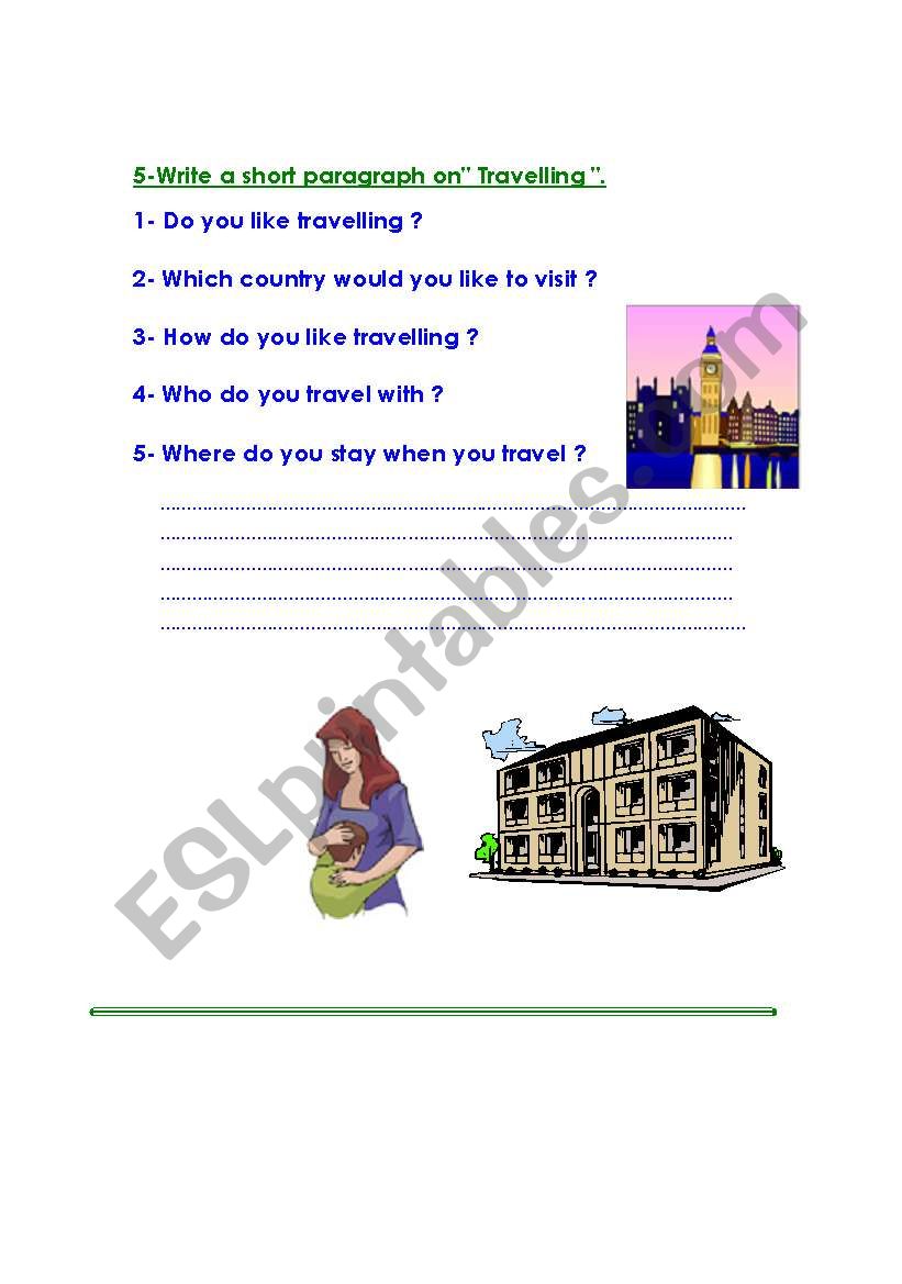 travelling worksheet