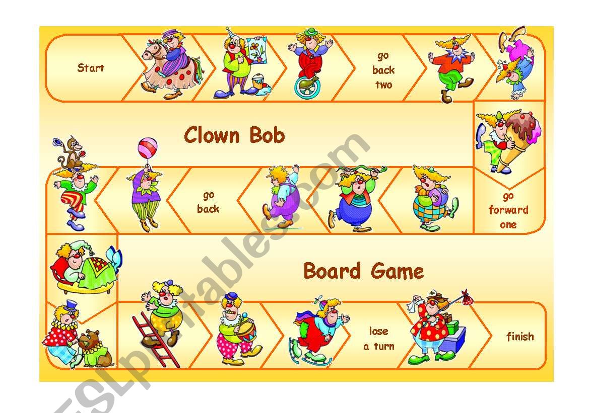 Clown Bob Board Game (ANY TENSE adaptable )