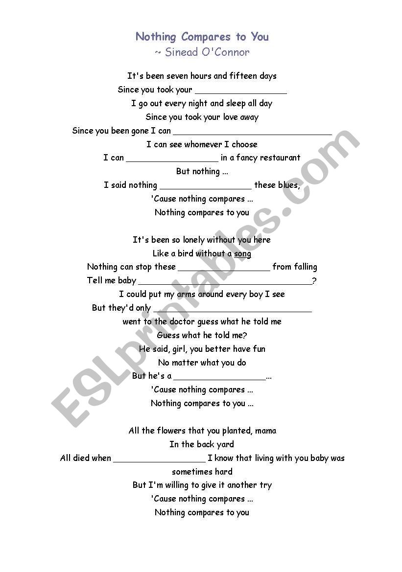 Nothing compares to you (song)