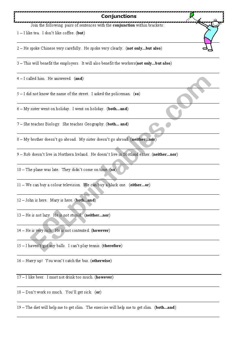 Connectors worksheet