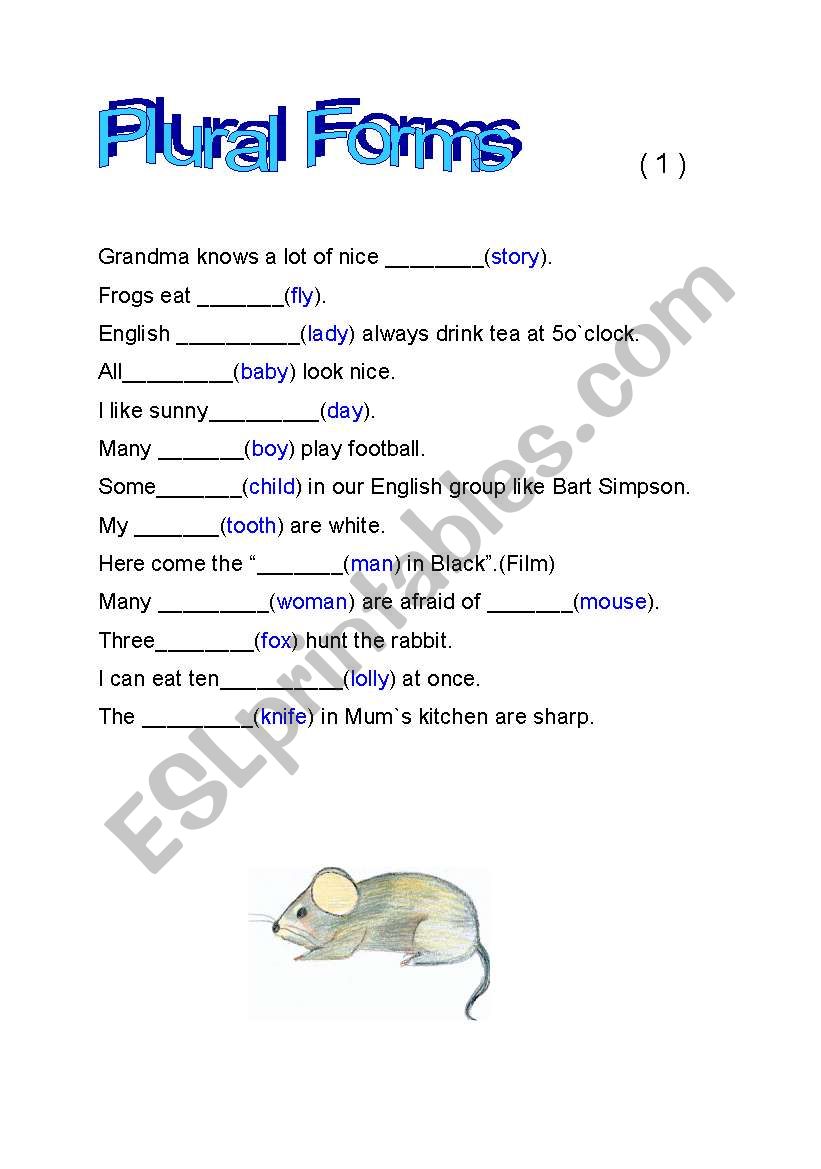 Plural Forms worksheet