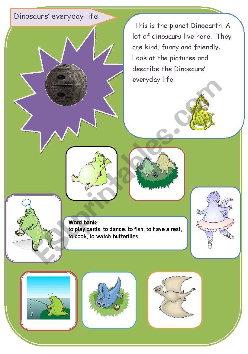 Dinosaurs everyday life worksheet