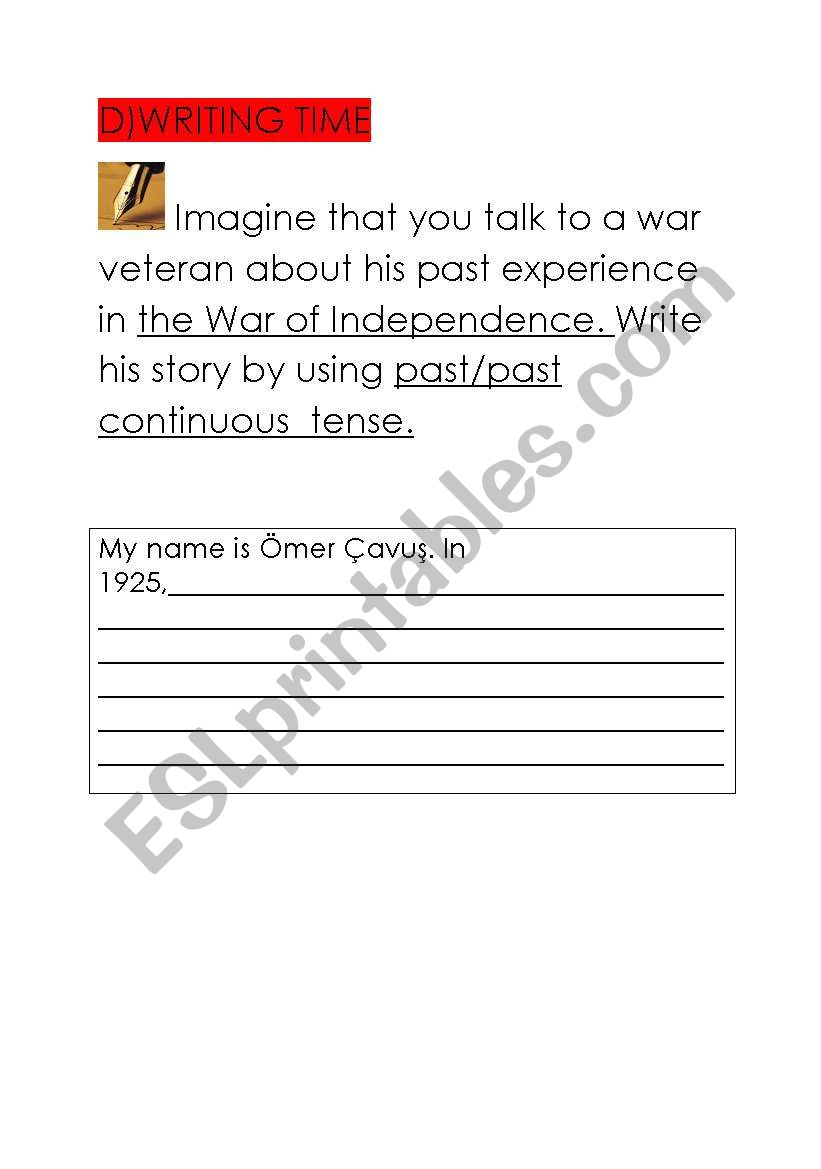 writing activity worksheet