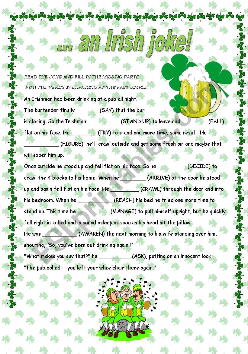 ... an Irish joke! worksheet