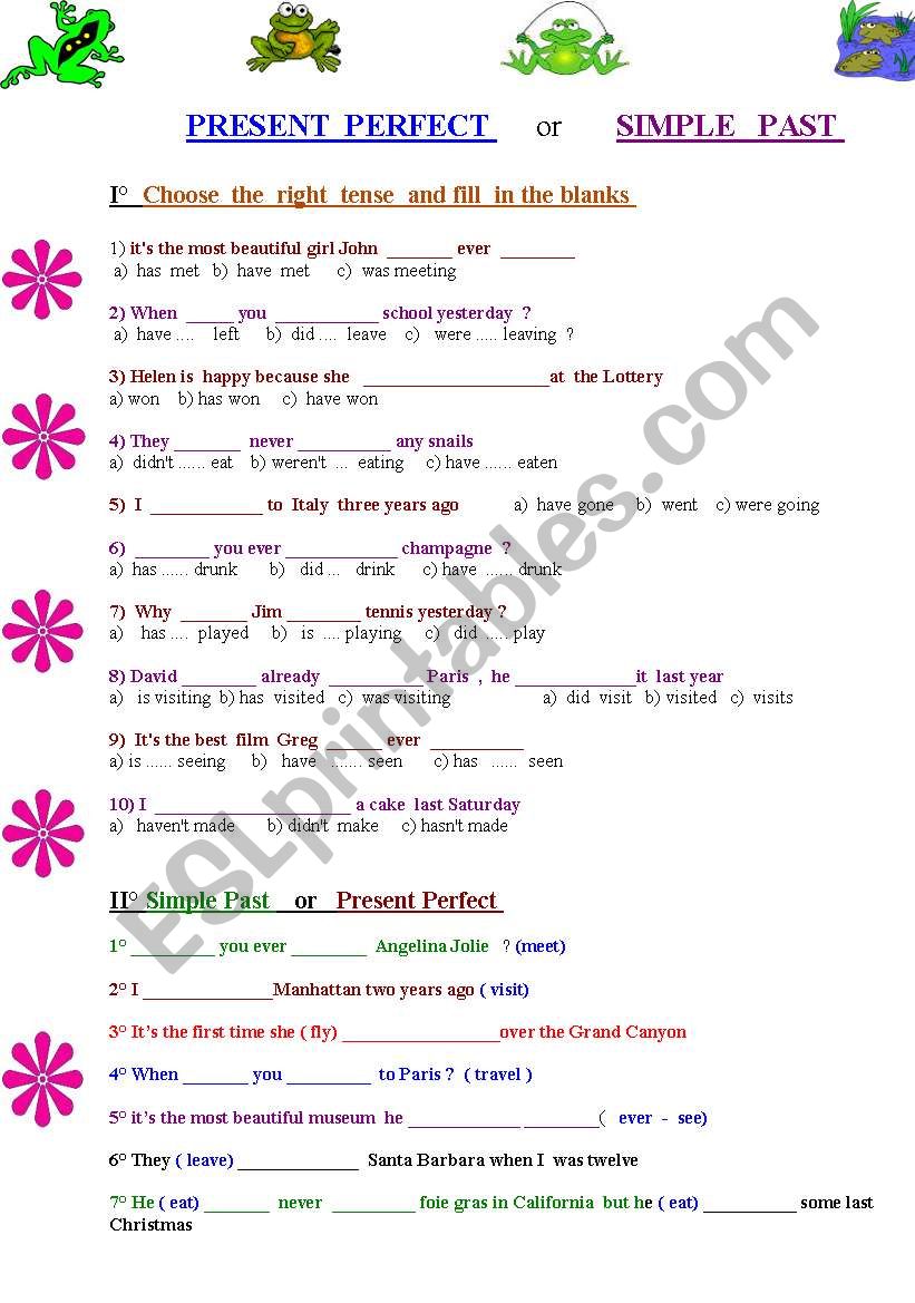  Present perfect versus Simple Past / Exclamative sentences / how ..;;;questions 