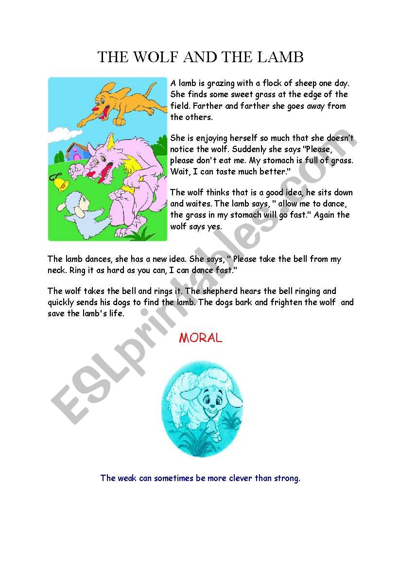 wolf_ lamb stroy worksheet