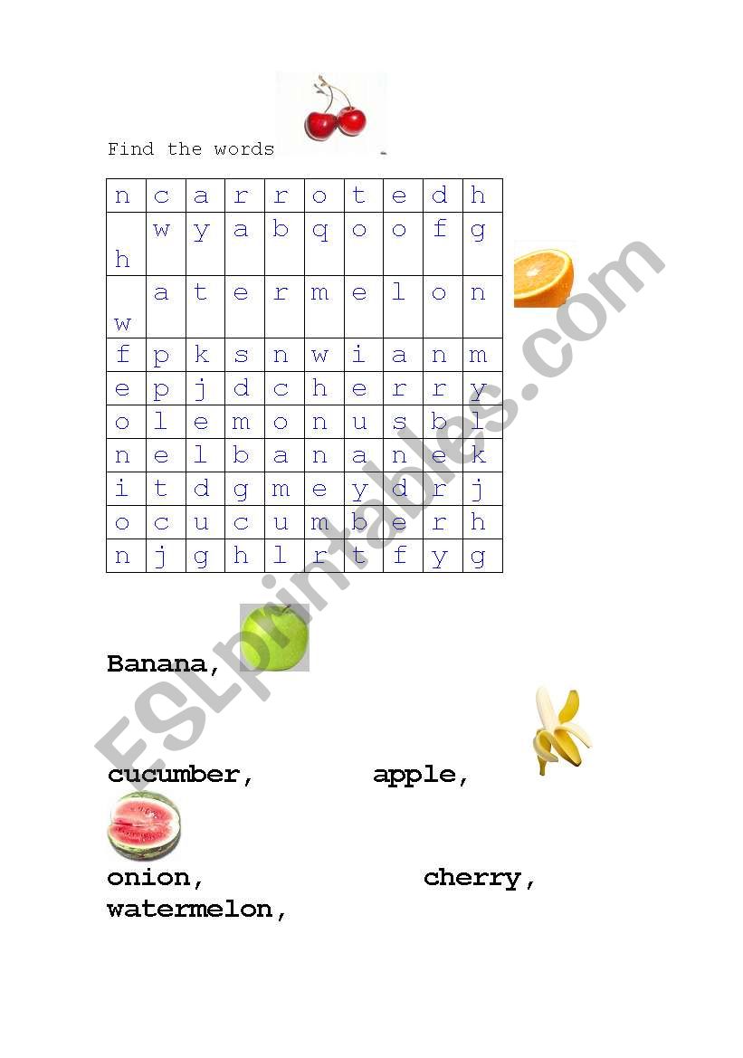 fruits & vegetables worksheet