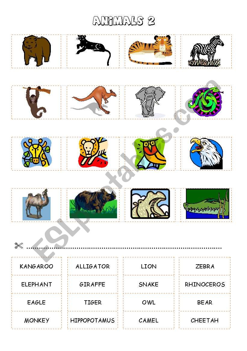 ANIMALS 2 (cut and paste activity) - set 9