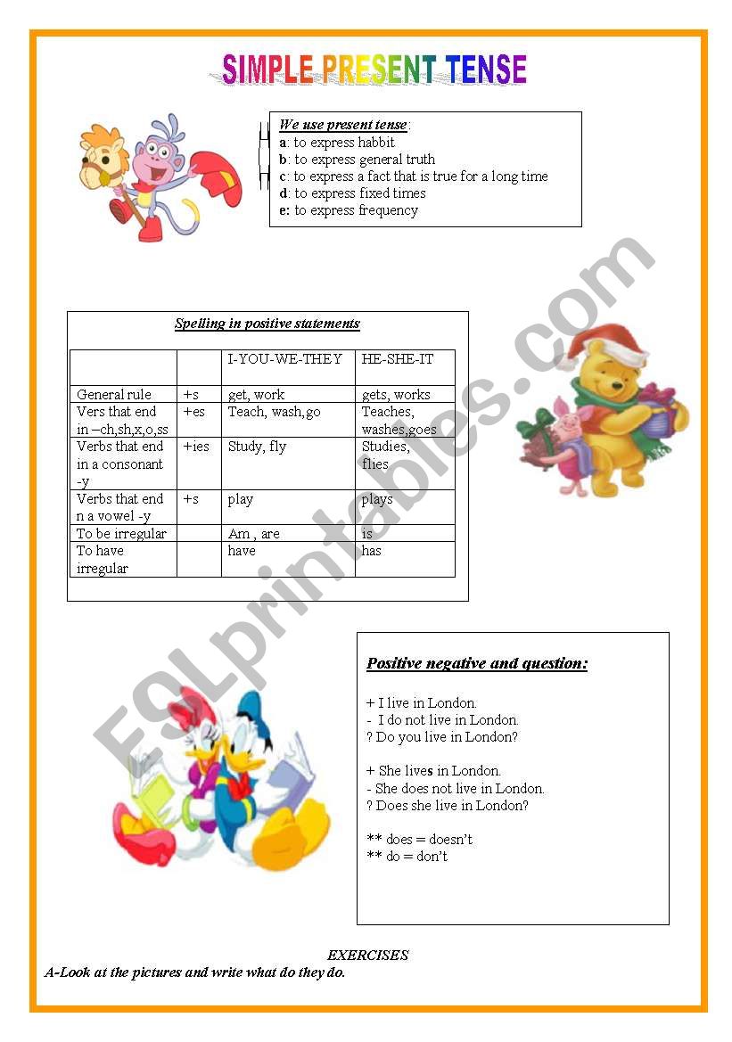 present tense worksheet