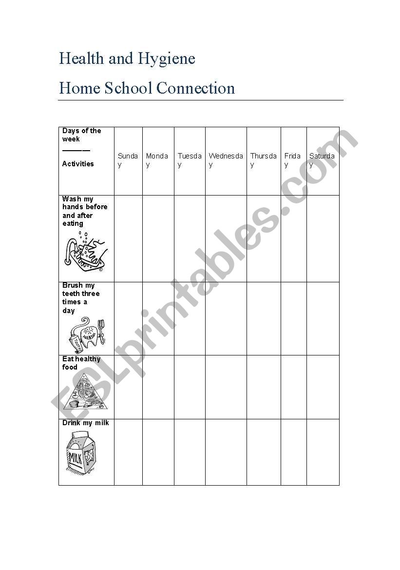 healthy habits checklist worksheet