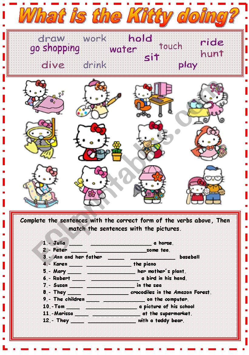 What is the Kitty doing? worksheet