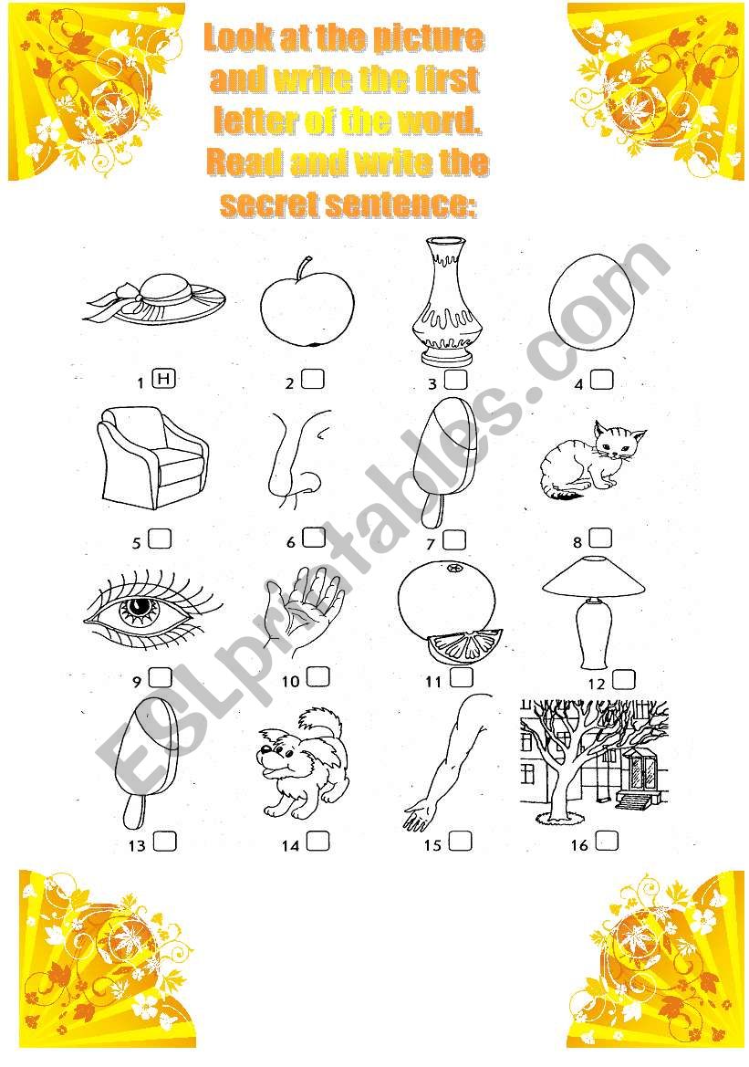 the secret sentence) worksheet