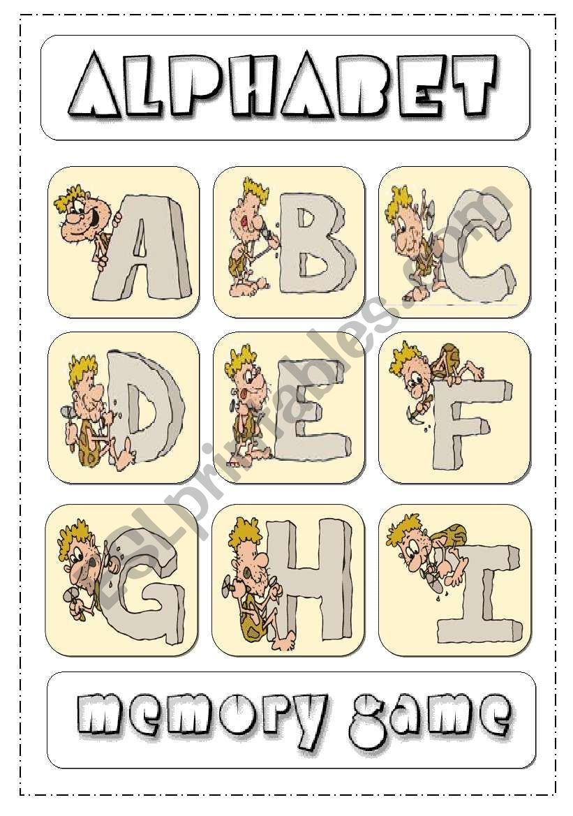 Alphabet Memory Game worksheet