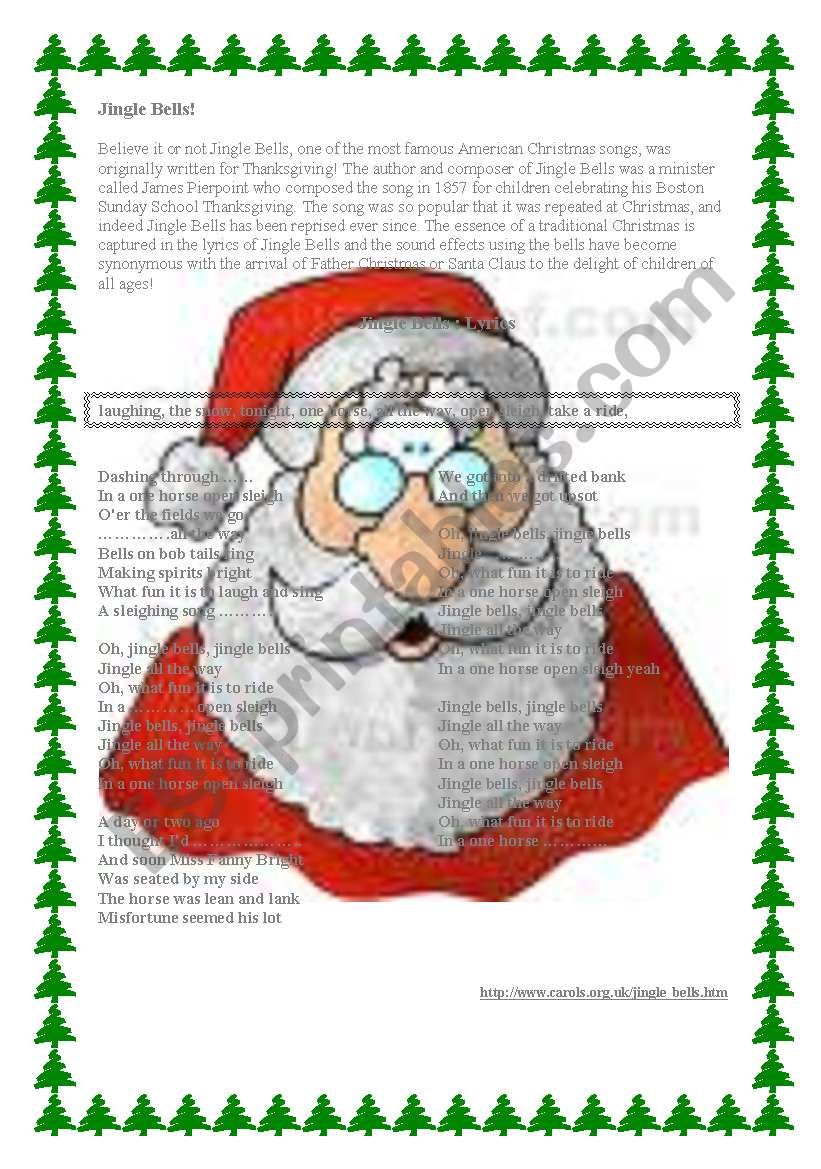 Jingle Bells worksheet