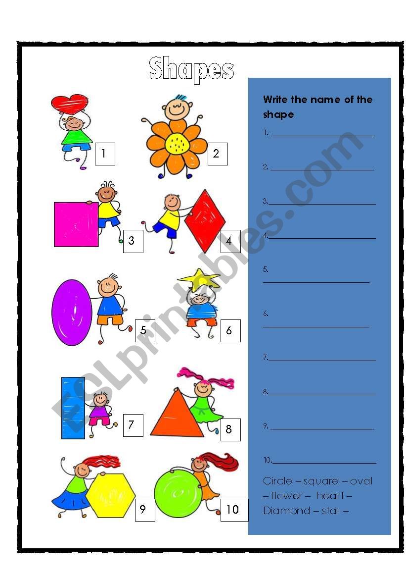 Shapes worksheet