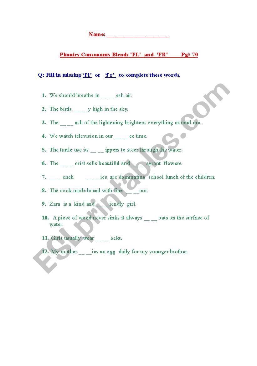 phonics worksheet