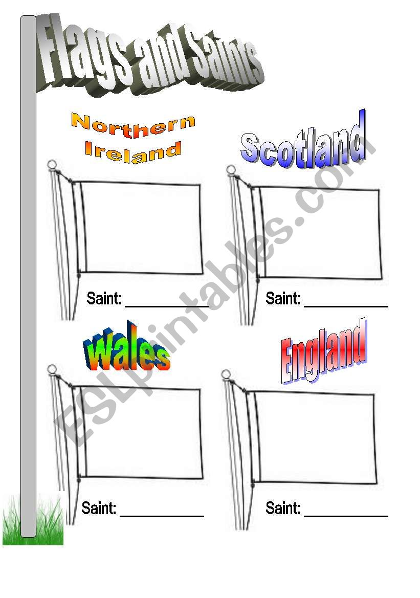 Flags and Saints of the UK worksheet