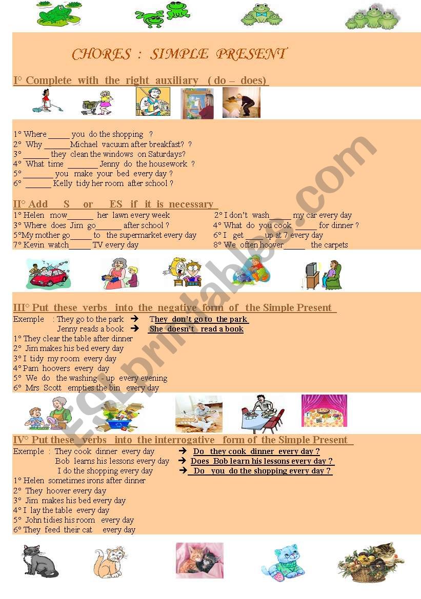 Simple Present  : positive , negative and interrogative forms 