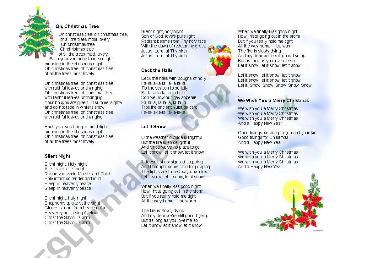 XMAS SONGS worksheet