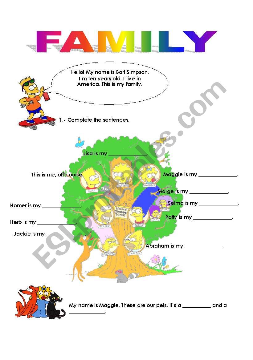 FAMILY worksheet