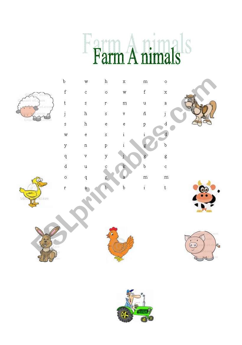 FARM ANIMALS worksheet