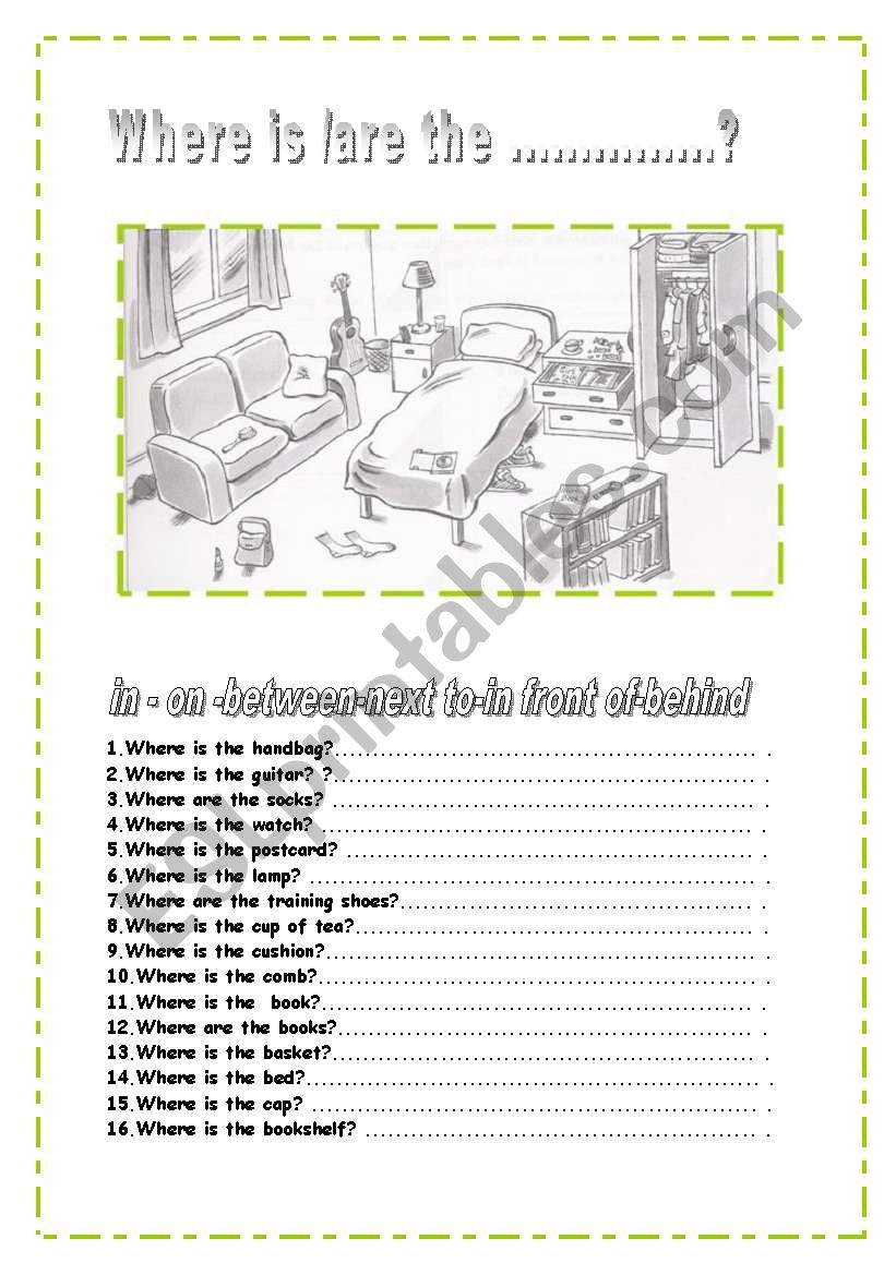 Where is it? worksheet