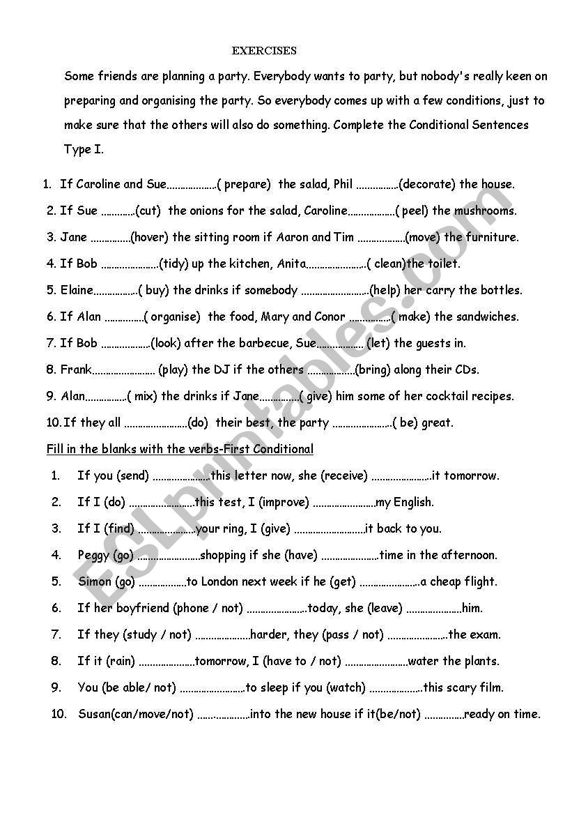 conditionals worksheet