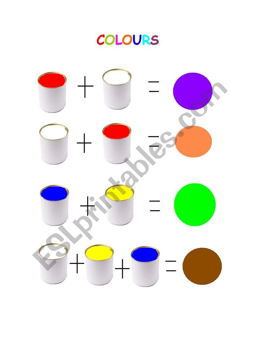 MIXED COLOURS SHEET worksheet