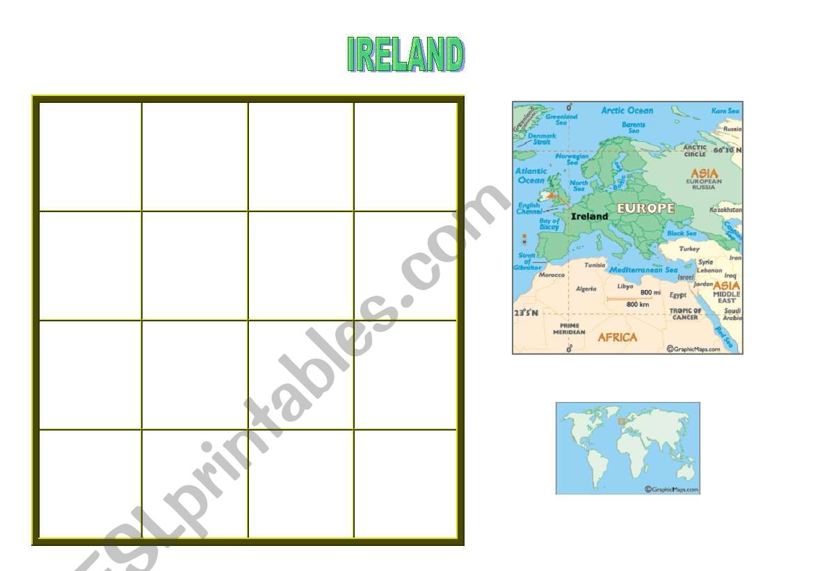 Ireland ready worksheet