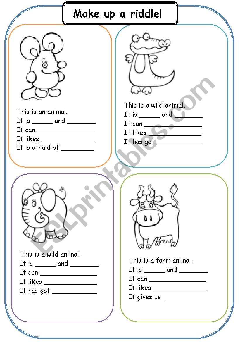 Make up a riddle! worksheet