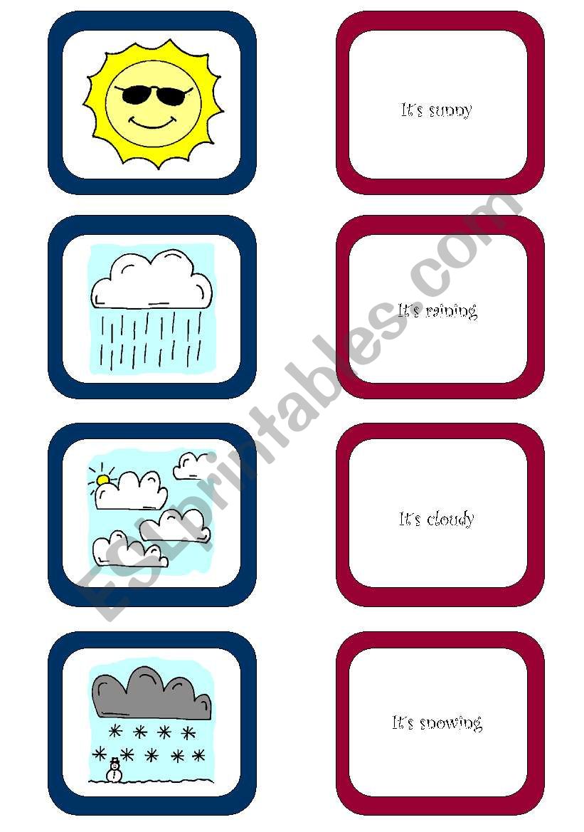 Memory card game (1/2) worksheet