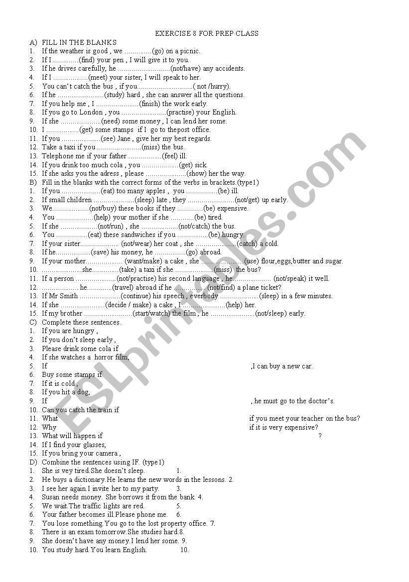 Conditionals worksheet