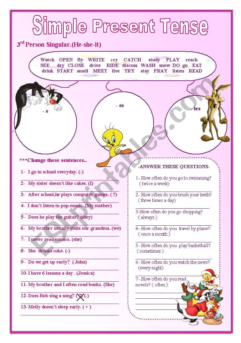 Simple Present Tense worksheet