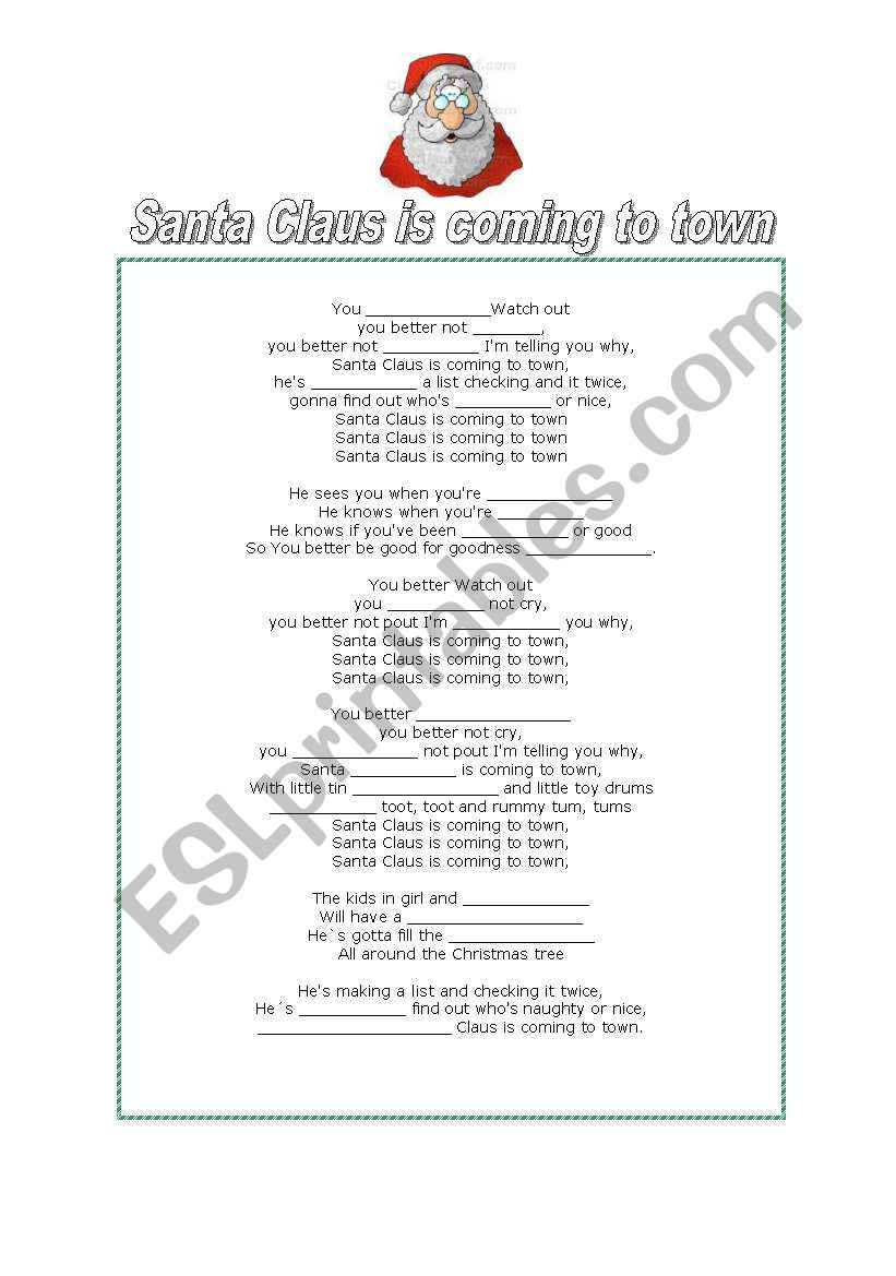 LYRIC: SANTA CLAUS IS COMING TO TOWN