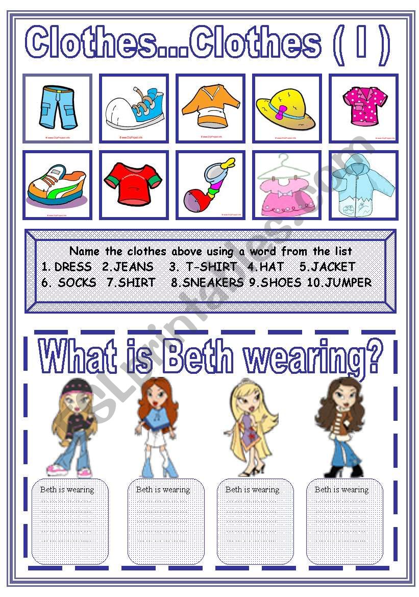 Clothes.....Clothes worksheet