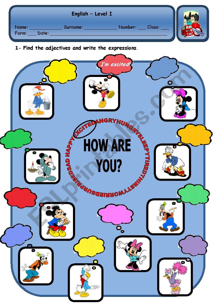 HOW ARE YOU? worksheet