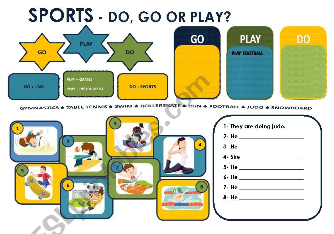 PRESENT CONTINUOUS - SPORTS worksheet