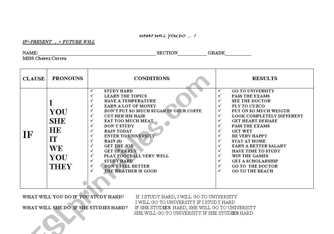 condtionals worksheet