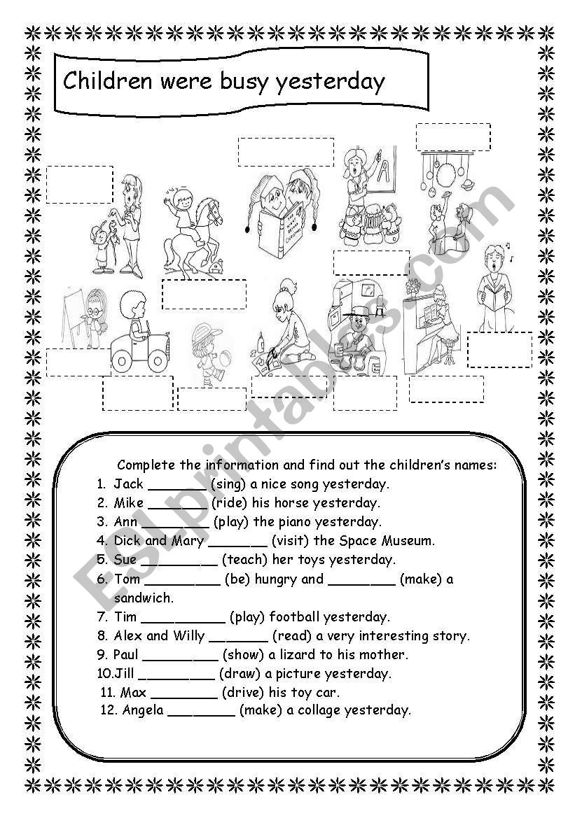 Busy children worksheet