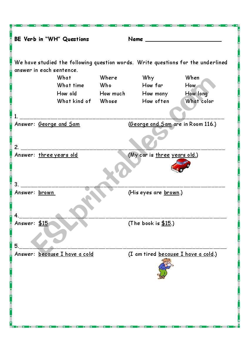 Practice Present Tense WH Questions