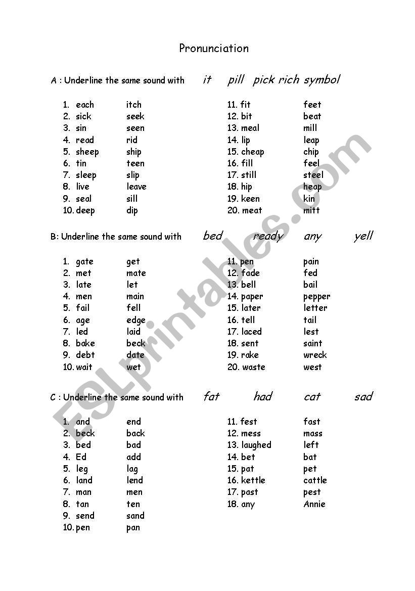 english-worksheets-pronunciation