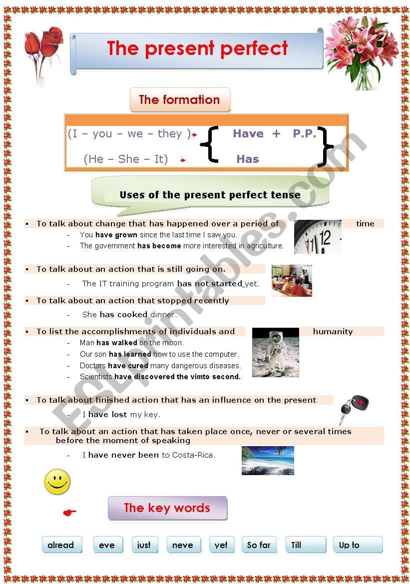 The present  perfect tense worksheet