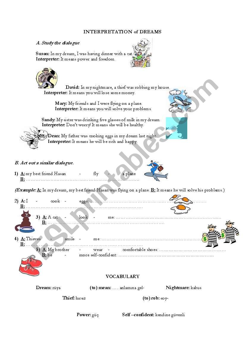 Interpretation of dreams worksheet