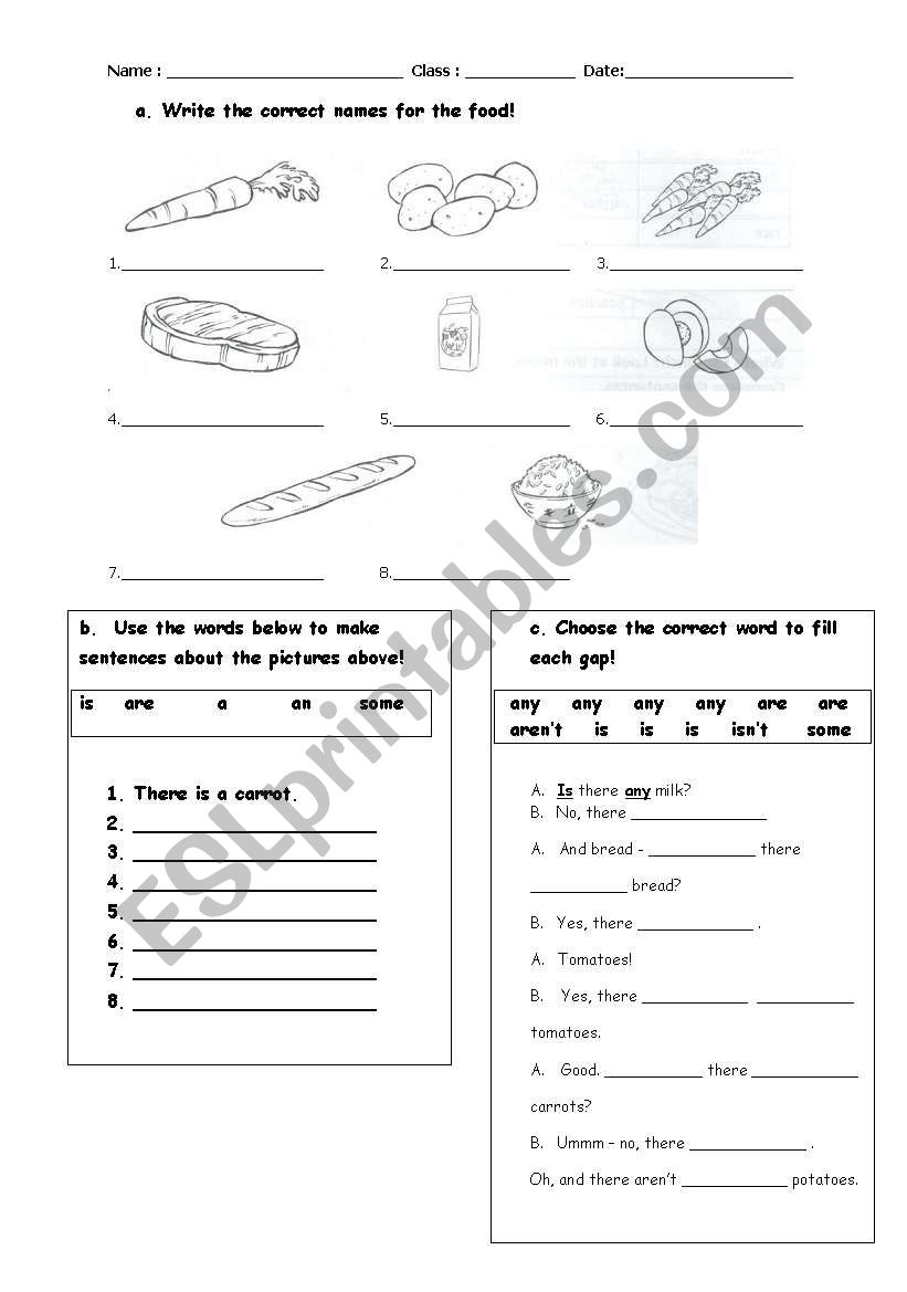 some / any worksheet